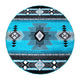 Turquoise,5' Round |#| Traditional Southwestern Style Turquoise Olefin Fiber Area Rug - 5' x 5'