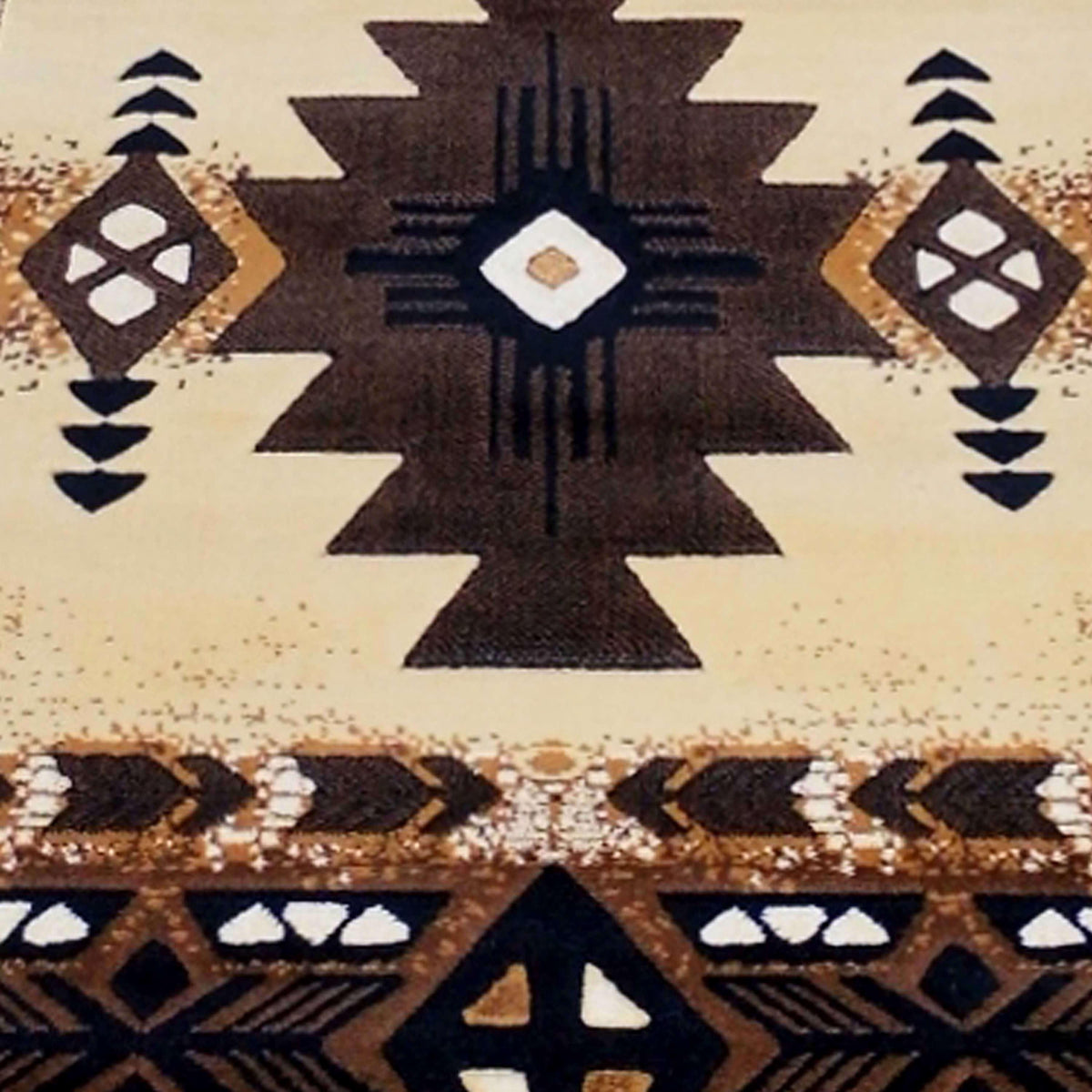 Brown,3' x 16' |#| Traditional Southwestern Style Brown Olefin Fiber Area Rug - 3' x 16'
