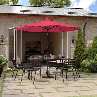 Montego Commercial Grade 9ft Round Solar LED Umbrella with Crank Lift and Tilt Function - View 2