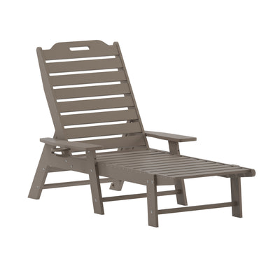 Monterey Adjustable Adirondack Lounger with Cup Holder- All-Weather Indoor/Outdoor HDPE Lounge Chair - View 1