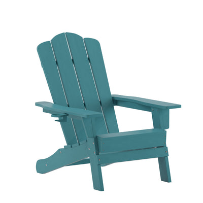 Newport Adirondack Chair with Cup Holder, Weather Resistant HDPE Adirondack Chair - View 1