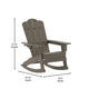 Brown |#| Commercial All-Weather Rocking Adirondack Chair with Swiveling Cupholder - Brown