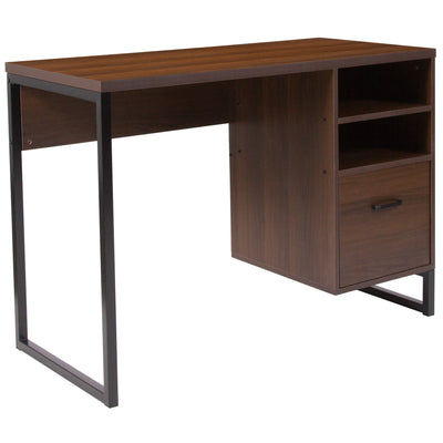 Northbrook Wood Grain Finish Computer Desk with Metal Frame - View 1