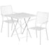 Oia Commercial Grade 28" Square Indoor-Outdoor Steel Folding Patio Table Set with 2 Square Back Chairs