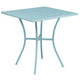 Sky Blue |#| 28inch Square Sky Blue Indoor-Outdoor Steel Patio Table Set - 2 Round Back Chairs