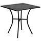 Black |#| 28inch Square Black Indoor-Outdoor Steel Patio Table Set with 2 Round Back Chairs