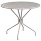 Light Gray |#| 35.25inch Round Lt Gray Indoor-Outdoor Steel Patio Table Set w/2 Square Back Chairs