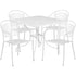 Oia Commercial Grade 35.5" Square Indoor-Outdoor Steel Patio Table Set with 4 Round Back Chairs