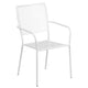 White |#| 35.5inch Square White Indoor-Outdoor Steel Patio Table Set w/ 4 Square Back Chairs