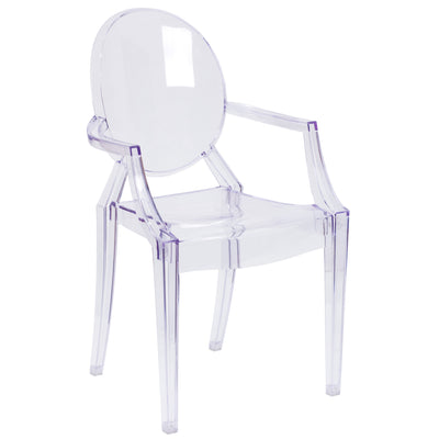 Oval Back Ghost Chair with Arms