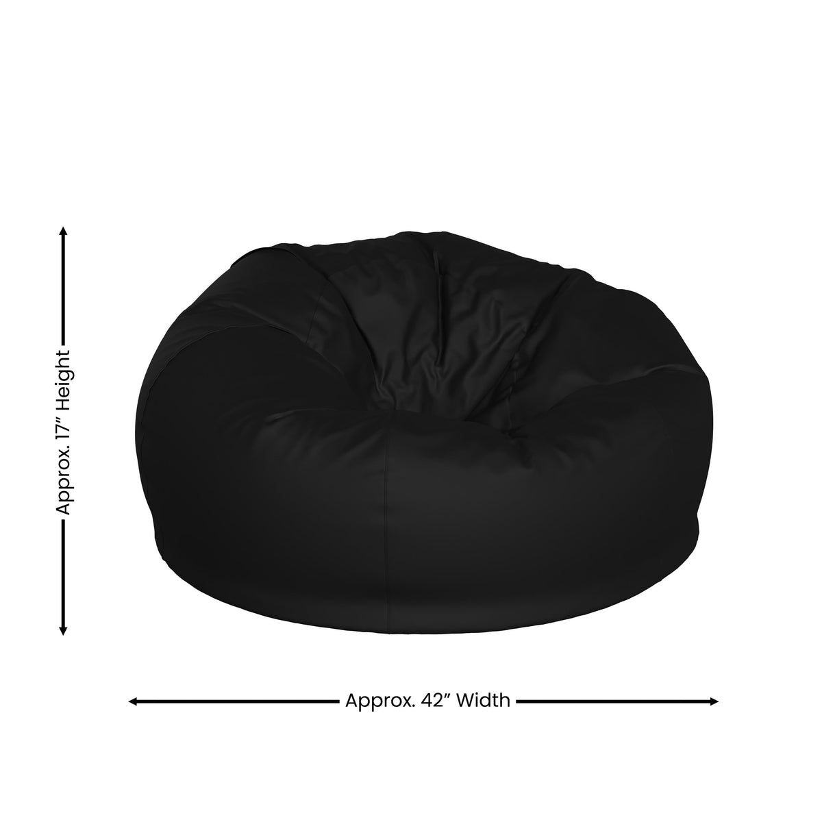 Black |#| Oversized Solid Black Refillable Bean Bag Chair for All Ages