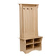 Weathered Natural |#| 31.5" Wide 3 Hook Hallway Tree with Divided Under Bench Storage-Weathered Wood