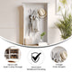 Weathered Natural Seat/Warm White Frame |#| 31.5" Wide 3 Hook Hallway Tree with Divided Under Bench Storage-White/Weathered