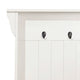 Weathered Natural Seat/Warm White Frame |#| 31.5" Wide 3 Hook Hallway Tree with Divided Under Bench Storage-White/Weathered