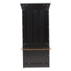 Walnut Seat/Black Frame |#| 31.5" Wide 3 Hook Hallway Tree with Divided Under Bench Storage-Black/Walnut