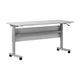 Gray Top/Gray Frame |#| Commercial Nesting Flip Training Table with Steel Frame and T-Legs in Gray