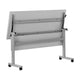 Gray Top/Gray Frame |#| Commercial Nesting Flip Training Table with Steel Frame and T-Legs in Gray