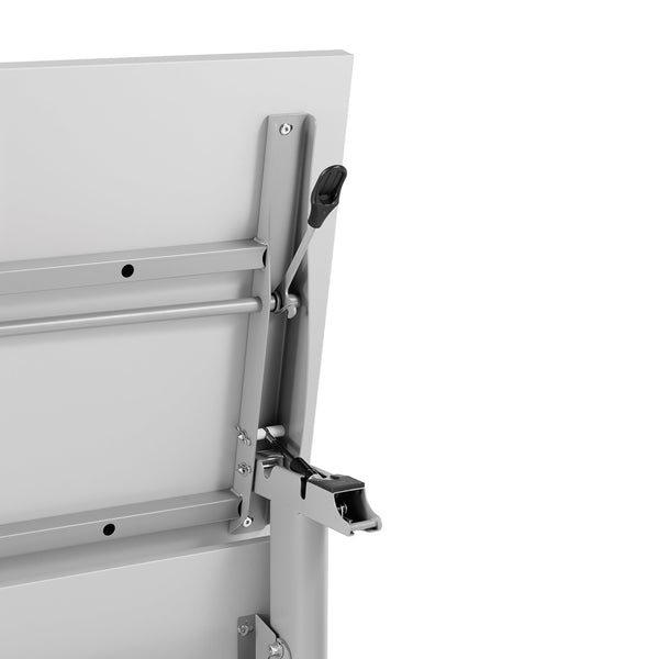 Gray Top/Gray Frame |#| Commercial Nesting Flip Training Table with Steel Frame and T-Legs in Gray