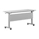 Gray Top/Gray Frame |#| Commercial Nesting Flip Training Table with Steel Frame and T-Legs in Gray