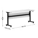 White Top/Black Frame |#| Commercial Nesting Flip Training Table with Steel Frame and T-Legs in White/Blk