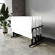 White Top/Black Frame |#| Commercial Nesting Flip Training Table with Steel Frame and T-Legs in White/Blk