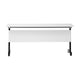 White Top/Black Frame |#| Commercial Nesting Flip Training Table with Steel Frame and T-Legs in White/Blk