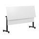 White Top/Black Frame |#| Commercial Nesting Flip Training Table with Steel Frame and T-Legs in White/Blk