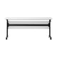 White Top/Black Frame |#| Commercial Nesting Flip Training Table with Steel Frame and T-Legs in White/Blk