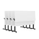 White Top/Black Frame |#| Commercial Nesting Flip Training Table with Steel Frame and T-Legs in White/Blk