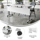 White Top/Gray Frame |#| Commercial Nesting Flip Training Table with Steel Frame and T-Legs in White/Gray