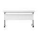 White Top/Gray Frame |#| Commercial Nesting Flip Training Table with Steel Frame and T-Legs in White/Gray