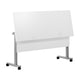 White Top/Gray Frame |#| Commercial Nesting Flip Training Table with Steel Frame and T-Legs in White/Gray