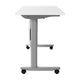White Top/Gray Frame |#| Commercial Nesting Flip Training Table with Steel Frame and T-Legs in White/Gray