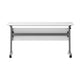 White Top/Gray Frame |#| Commercial Nesting Flip Training Table with Steel Frame and T-Legs in White/Gray