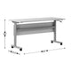 Gray Top/Gray Frame |#| Commercial Nesting Flip Training Table with Steel Frame and T-Legs in Gray