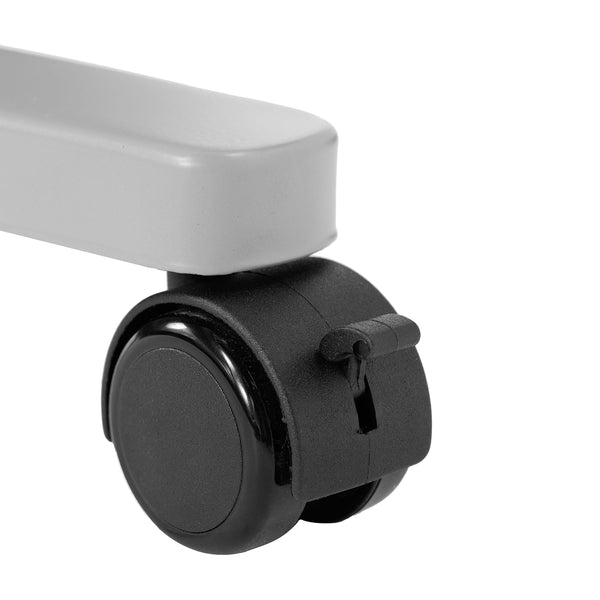 White Top/Gray Frame |#| Commercial Nesting Flip Training Table with Steel Frame and T-Legs in White/Gray