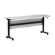 Gray Top/Black Frame |#| Commercial Nesting Flip Training Table with Steel Frame and T-Legs in Gray/Black
