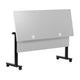 Gray Top/Black Frame |#| Commercial Nesting Flip Training Table with Steel Frame and T-Legs in Gray/Black