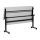 Gray Top/Black Frame |#| Commercial Nesting Flip Training Table with Steel Frame and T-Legs in Gray/Black