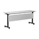 Gray Top/Black Frame |#| Commercial Nesting Flip Training Table with Steel Frame and T-Legs in Gray/Black