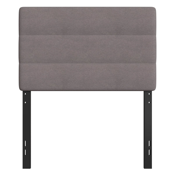Gray,Twin |#| Universal Fit Tufted Upholstered Headboard in Gray Fabric - Twin