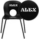 Black |#| Personalized 770 lb. Capacity Designer Black Plastic Stack Chair w/ Black Frame