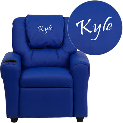 Personalized Kids Recliner with Cup Holder and Headrest - View 1