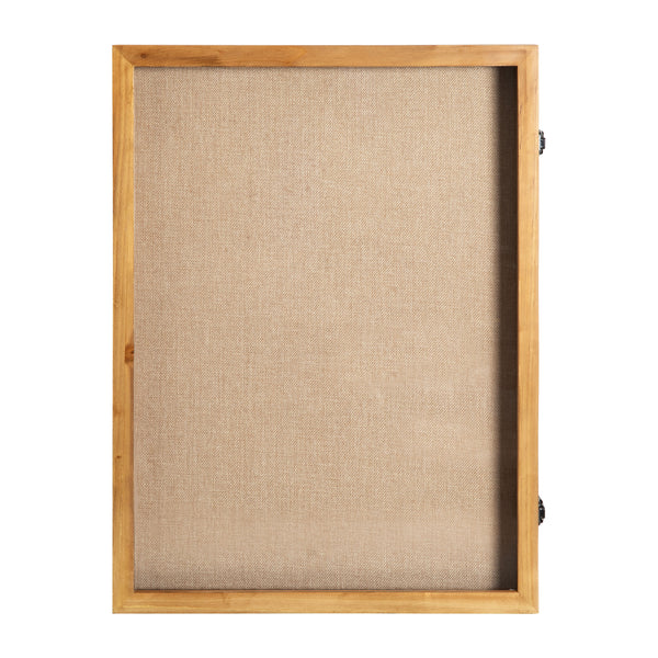 Weathered Brown,18.5"W x 2"D x 23.5"H |#| Solid Pine Weathered Brown Shadow Display Case with Linen Liner - 18 x 24