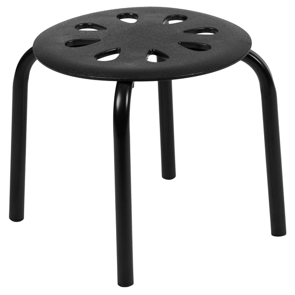 Black |#| Plastic Nesting Stack Stools - Classroom/Home, 11.5inchHeight, Black (5 Pack)