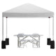 White |#| 10' x 10' White Pop Up Canopy, Folding Table and 4 White Folding Chairs Bundle