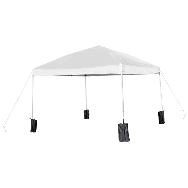 White |#| 10' x 10' White Pop Up Canopy, Folding Table and 4 White Folding Chairs Bundle