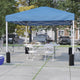 Blue |#| 10' x 10' Blue Pop Up Canopy, Folding Table and 4 White Folding Chairs Bundle