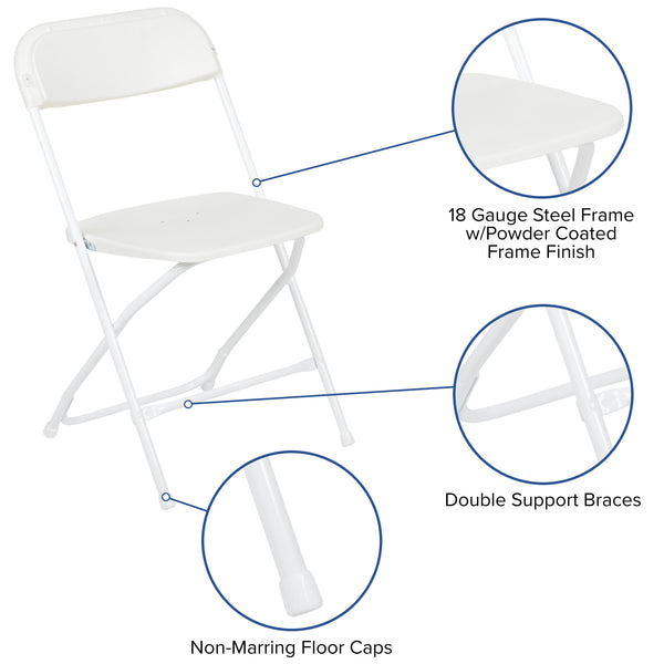 Blue |#| 10' x 10' Blue Pop Up Canopy, Folding Table and 4 White Folding Chairs Bundle