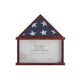 Mahogany,26.5"W x 4.5"D x 26.5"H |#| Glass Front Flag Display Case with Certificate Holder-Fits 9x5 Flag-Dark Brown